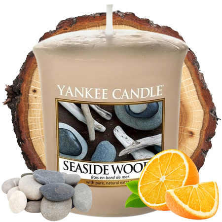 Yankee Candle Seaside Woods sampler świeczka zapachowa drzewne nuty morskiej bryzy i bursztynu 49g