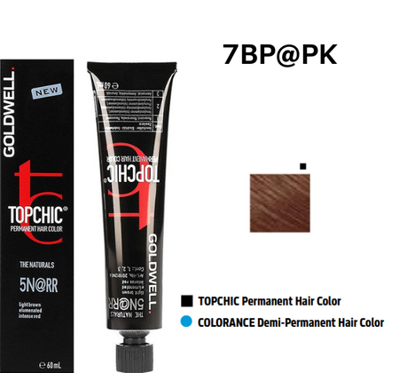 Goldwell Topchic Elumenated 7BP@PK farba do włosów 60ml - średni blond beżowo-perłowy różowy