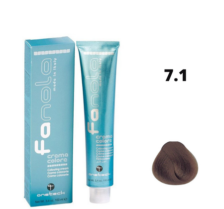 Fanola farba do włosów 7.1 blond popielaty, chłodny profesjonalny kolor, 100 ml