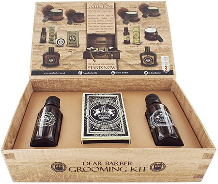 Dear Barber	Collection	Kit 2 Groom & Go	Zestaw do stylizacji i pielęgnacji wosk do wąsów 25ml + pielęgnujący olejek do brody 30ml + woda toaletowa 30ml