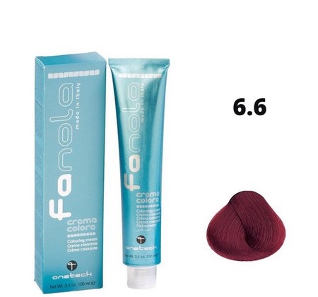 Fanola farba do włosów 6.6 ciemny blond czerwony, wyrazista ciepła tonacja, 100 ml