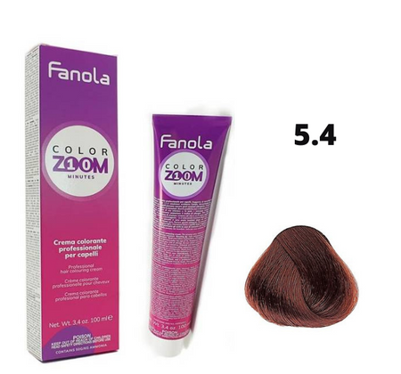 Fanola Color Zoom farba do włosów 5.4 jasny brąz miedziany ciepły odcień, 100 ml