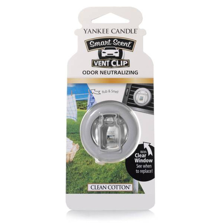 Yankee Candle Car Vent Clip Clean Cotton klips zapachowy do kratki nawiewu świeża bawełna