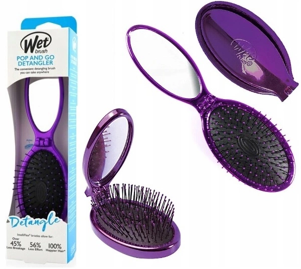 Wet Brush Pop And Go Detangler Purple składana szczotka do włosów fioletowa