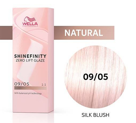 Wella Shinefinity 09/05 Maho Silk Blush półtrwała farba do włosów jedwabny różowy rumieniec 60ml
