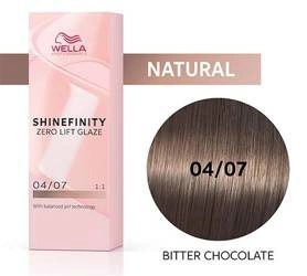 Wella Shinefinity 04/07 Brown Bitter Chocolate półtrwała farba do włosów brąz gorzka czekolada 60ml