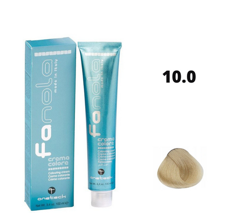 Fanola farba do włosów 10.0 platynowy blond naturalny, jasny czysty kolor, 100 ml