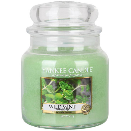 Yankee Candle Średnia świeca Wild Mint 411g
